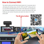 ZenDrive DuoCam 1080P WiFi Dash-kamera foran og interiør