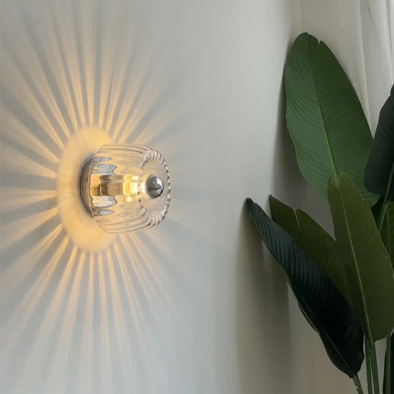 Iverra nordisk glass vegglampe for soverom og gang