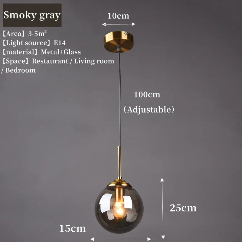 Liora Nordic Glass Pendant Light with Metal Fixture