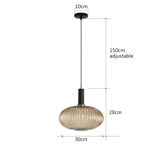 Levendige retro glazen hanglamp met LED voor woonkamer