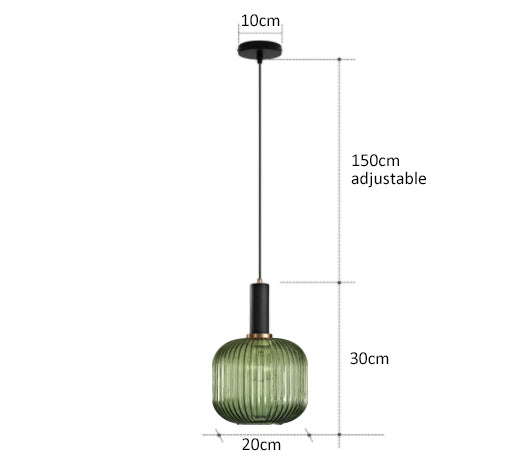 Vivid Retro Glass Pendant Light With LED For Living Room