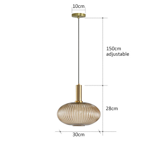 Levendige retro glazen hanglamp met LED voor woonkamer