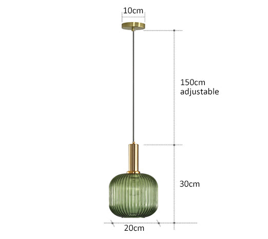 Vivid Retro Glass Pendant Light With LED For Living Room