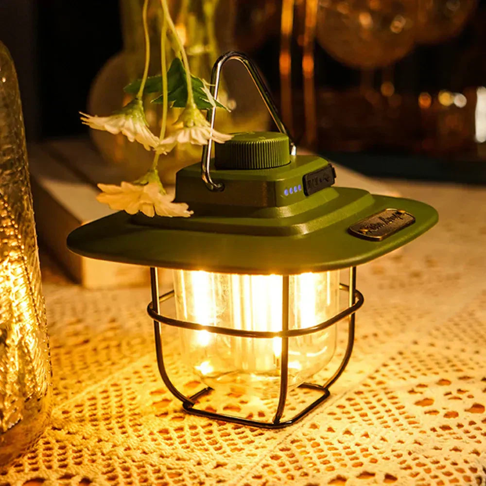 Vintage Style Rechargeable LED Camping Lantern