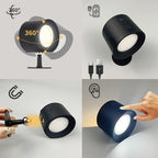 Lampe murale LED magnétique rechargeable rotative à 360°
