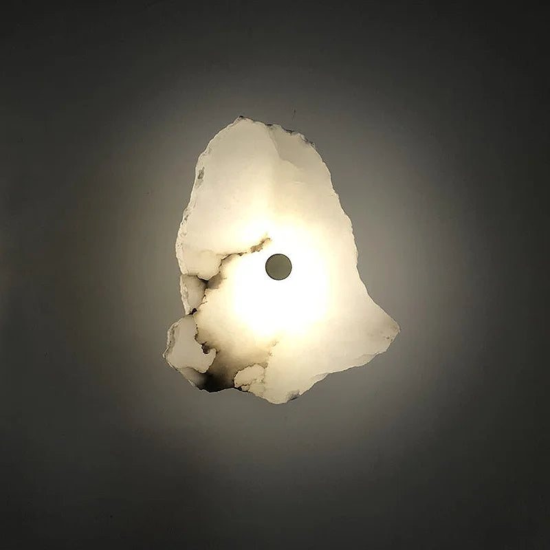 Marble LED Wall Lamp With Copper Accents Modern Sconce