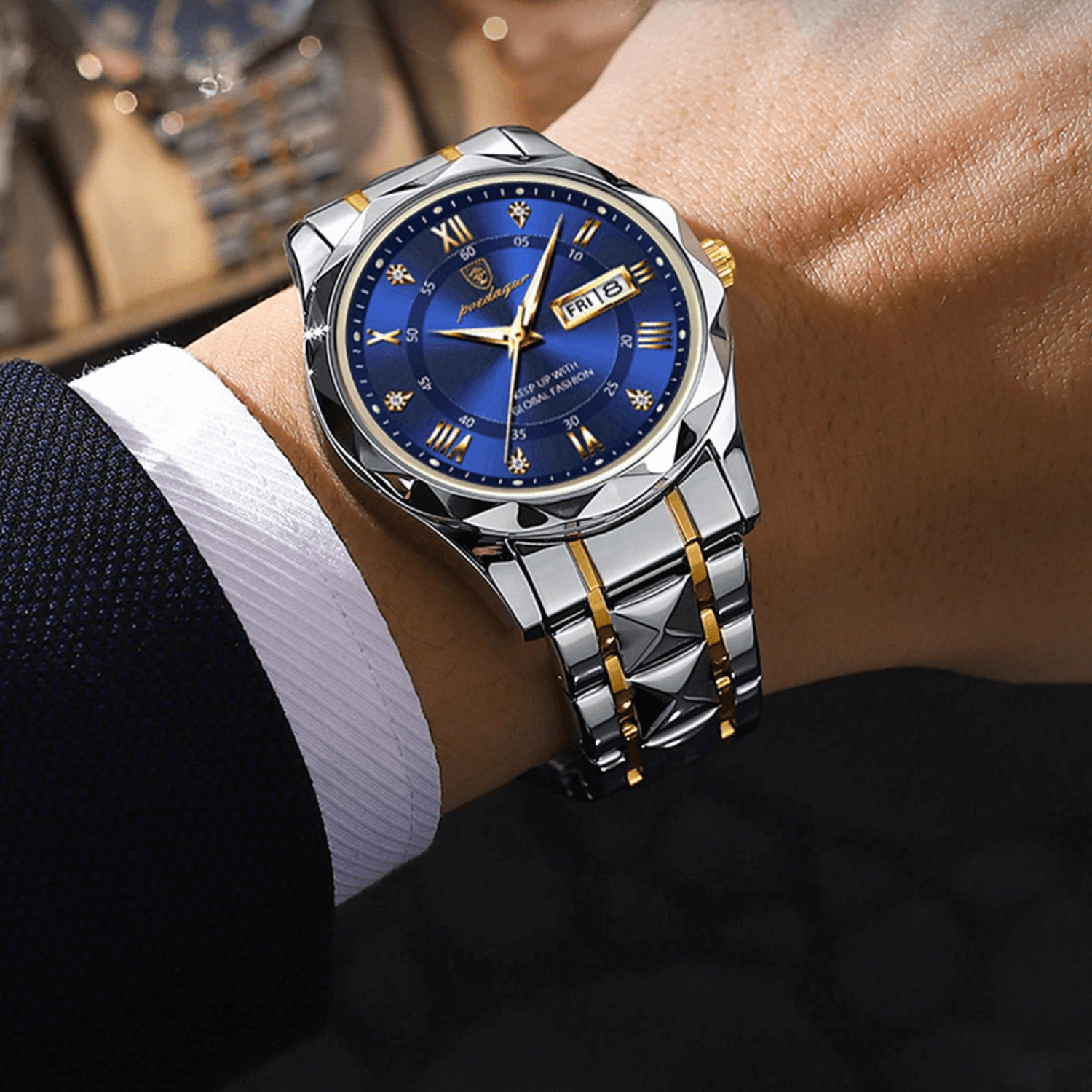 Rustfritt stål herrearmbåndsur fra Varronex tidløst design