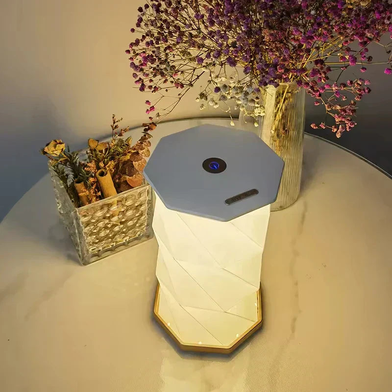 Elara oppladbar LED krystall bordlampe | Elegant aksentlys for stue og soverom