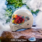 Casco integral RiderNova para crucero con visor rojo DOT ECE