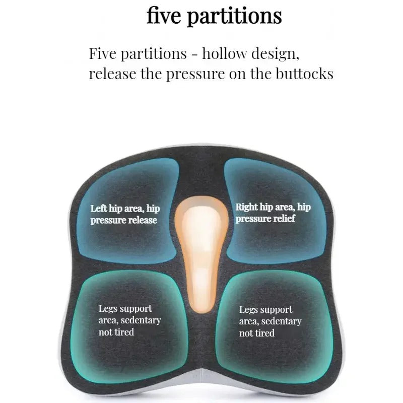 OrthoFlex Lumbar Memory Foam Chair Cushion for Car and Desk