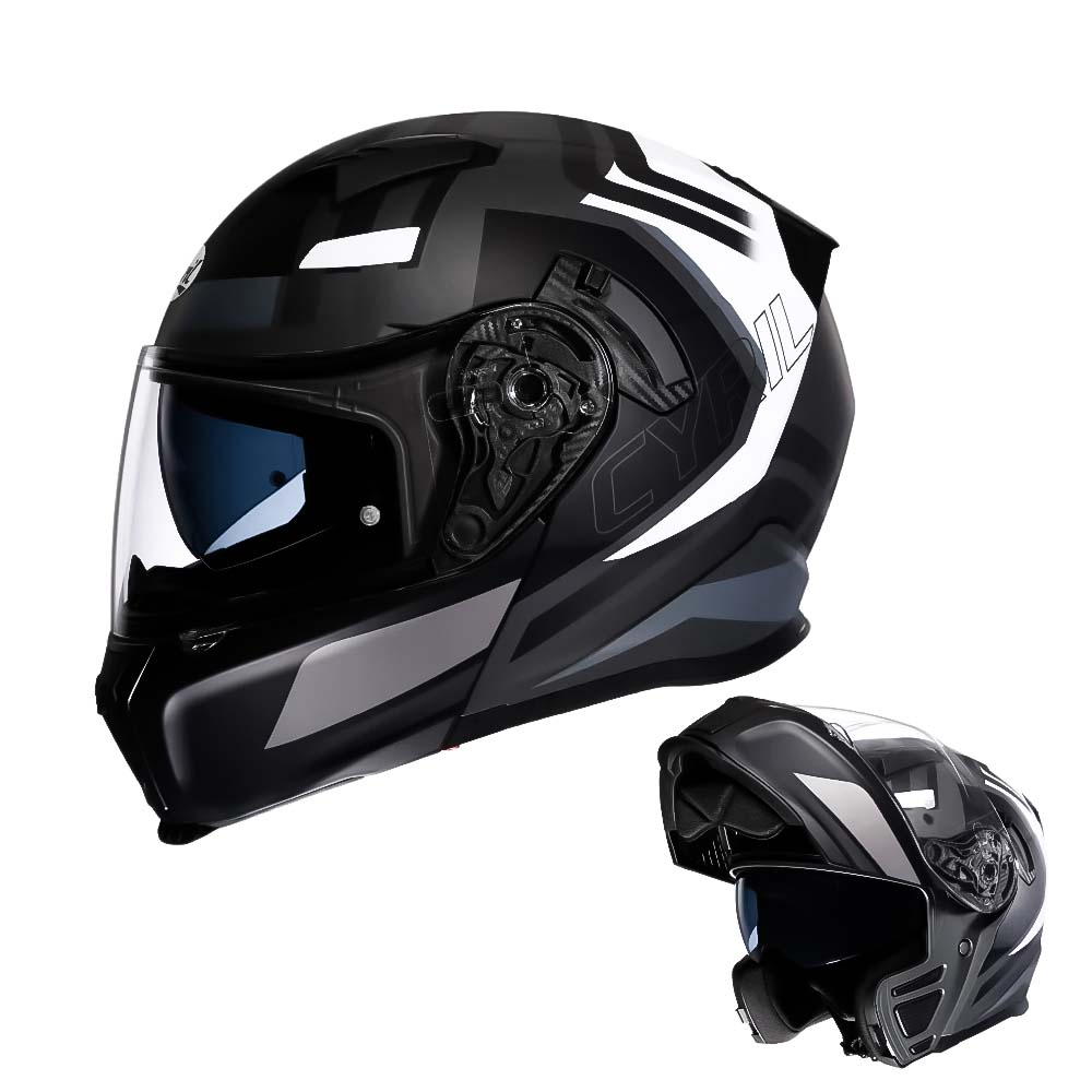 NovaGuard Dual Visor Flip-Up Helmet DOT and ECE Certified