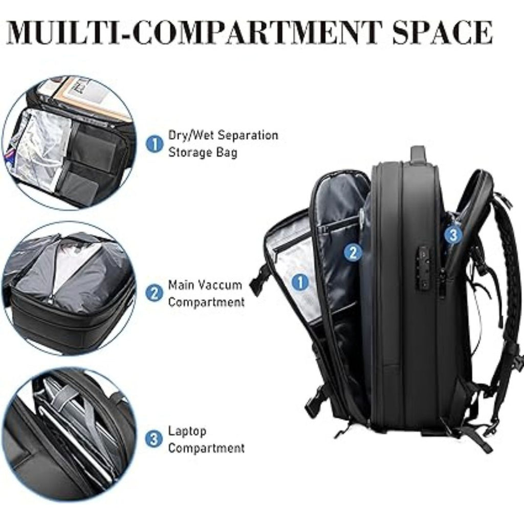 Sac à dos de voyage AeroVac avec compression sous vide et rangement