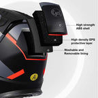 NovaGuard Dual Visor Flip-Up Helmet DOT and ECE Certified