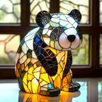 LumiFauna Stained Glass Animal Lamps — 7 Styles: Bear, Panda, Elk, Pig, Giraffe, Rabbit, Raccoon
