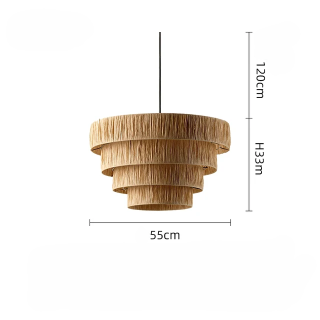 Lampe suspendue bohème tissée à la main NovaRattan pour plafond