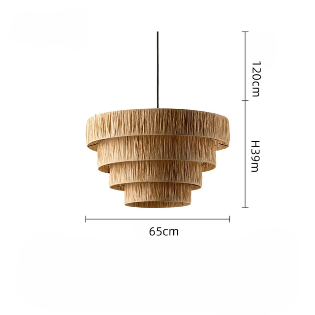 Lampe suspendue bohème tissée à la main NovaRattan pour plafond