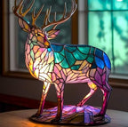 LumiFauna Stained Glass Animal Lamps — 7 Styles: Bear, Panda, Elk, Pig, Giraffe, Rabbit, Raccoon