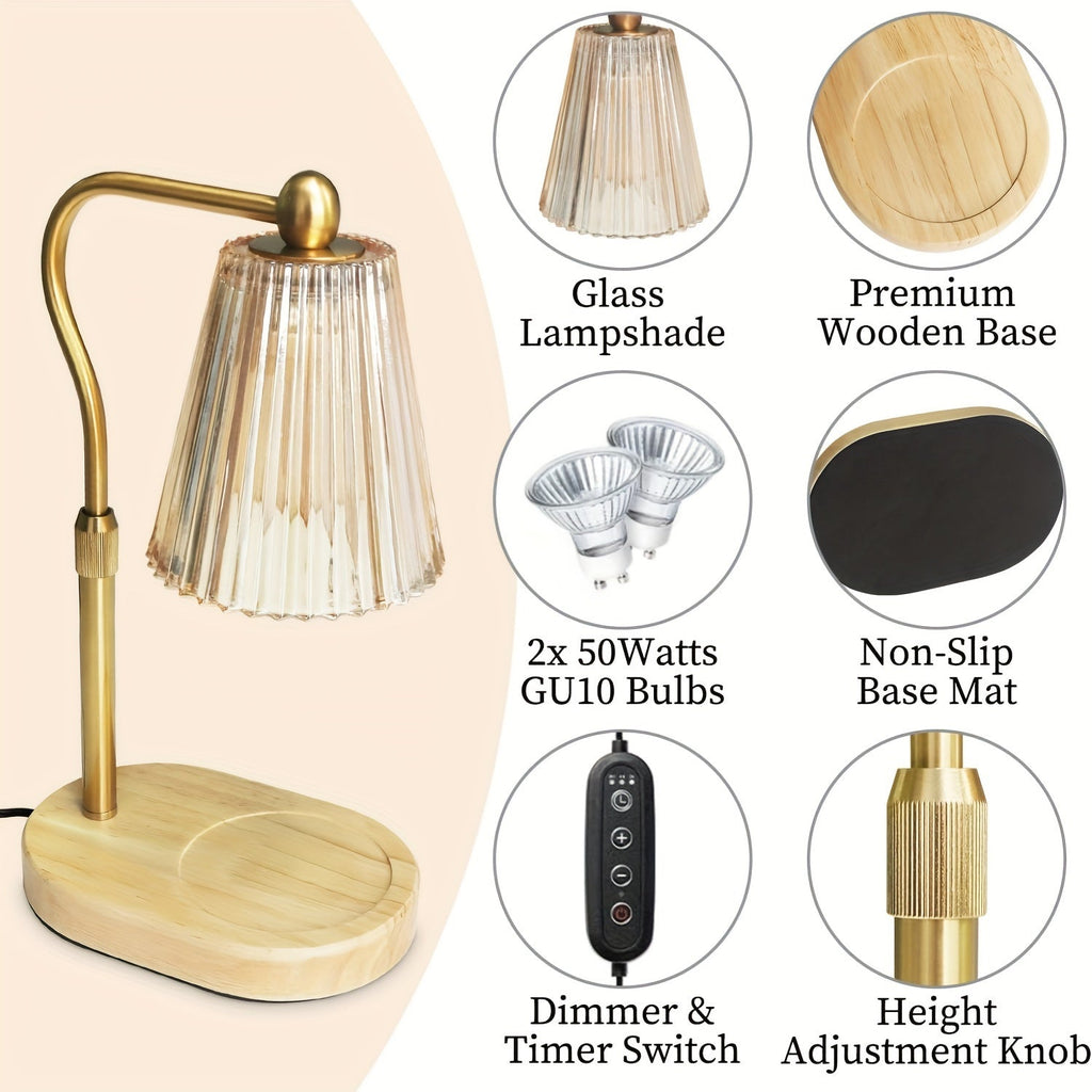 Lampa świecowa Aurora Warm-Glow | ściemnialna, regulowana na wysokość z timerem