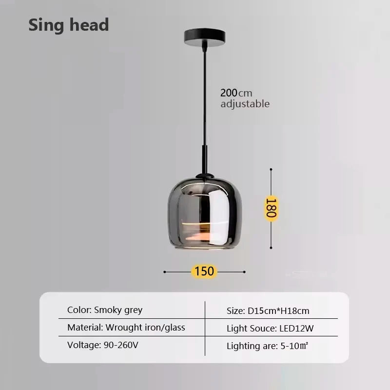 Lampadario a sospensione LED in vetro Arden moderno