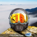 Casco integral RiderNova para crucero con visor rojo DOT ECE