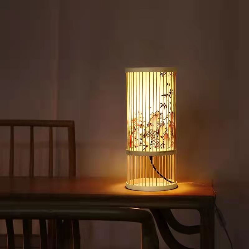 Bambusowa lampka nocna w stylu japońskiego zen