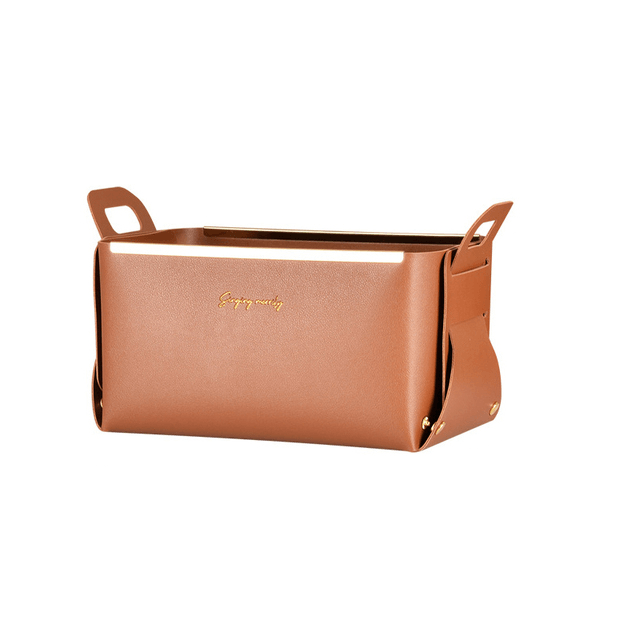 Virela nep leren opbergmand | Opvouwbaar & stevig