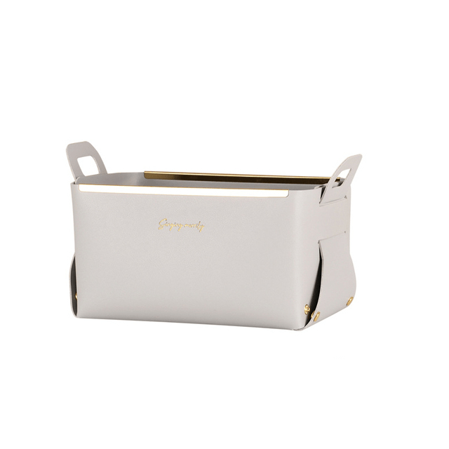 Virela nep leren opbergmand | Opvouwbaar & stevig