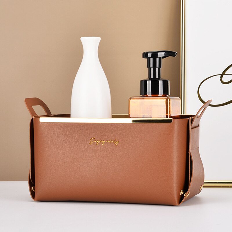 Virela nep leren opbergmand | Opvouwbaar & stevig