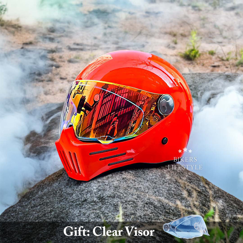 Casco integral RiderNova para crucero con visor rojo DOT ECE