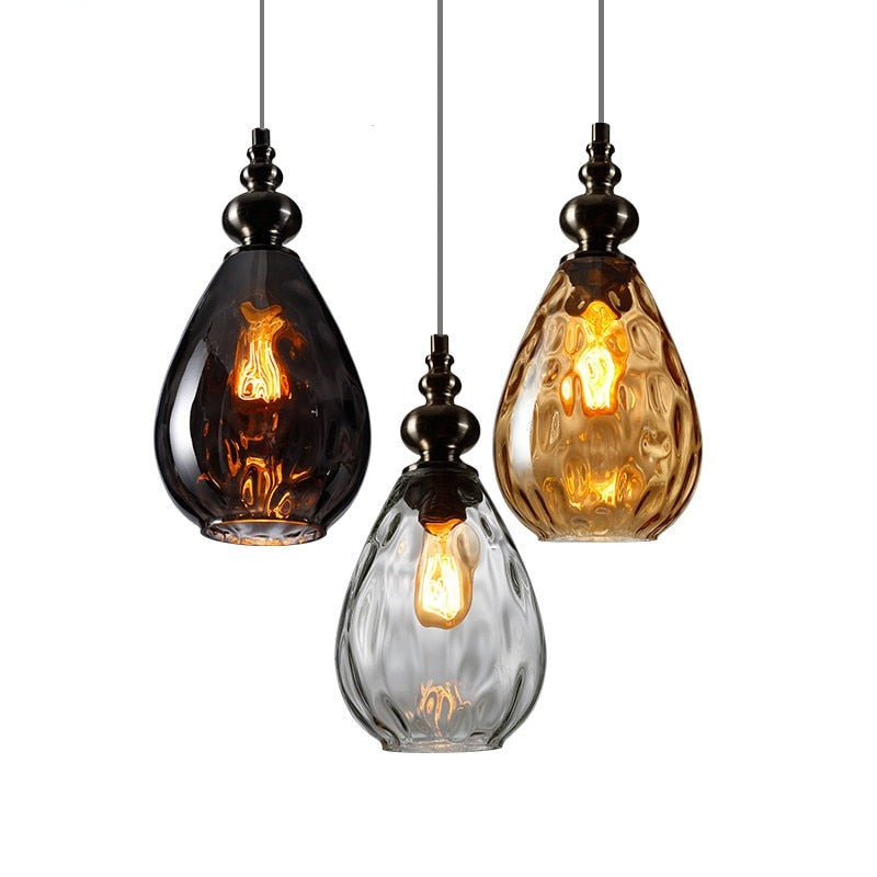NovaNord | Glass Drop Pendant Lamp With Warm Glow Finish