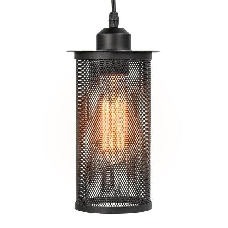 Lampa z żelazną klatką w stylu loft nordycki vintage