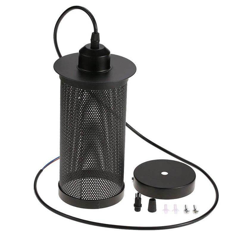 Lampa z żelazną klatką w stylu loft nordycki vintage