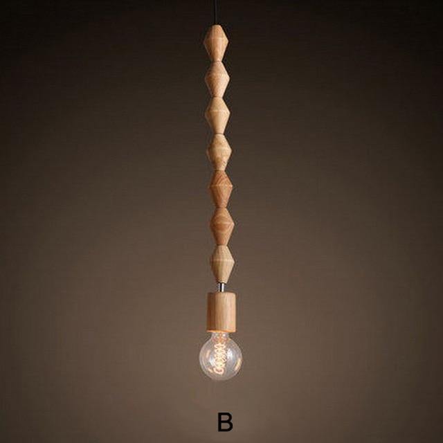 Lampa wisząca z drewna dębowego w naturalnym wykończeniu