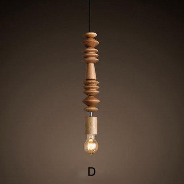 Lampa wisząca z drewna dębowego w naturalnym wykończeniu