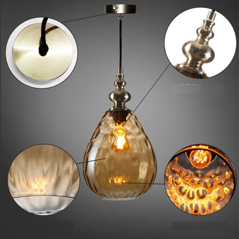 NovaNord | Glass Drop Pendant Lamp With Warm Glow Finish