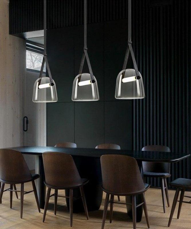 Elix Leather Industrial Cord Pendant Light Ceiling Fixture