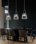 Elix Leather Industrial Cord Pendant Light Ceiling Fixture