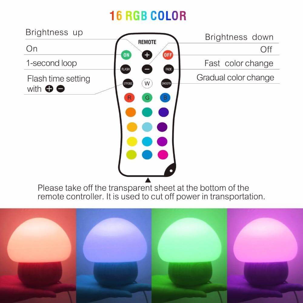 Mushroom-Shaped Wooden LED Night Light