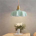 Liora Retro Krem Glass Blomstret Hengelampe