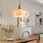 Liora Retro Krem Glass Blomstret Hengelampe
