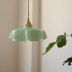 Liora Retro Krem Glass Blomstret Hengelampe