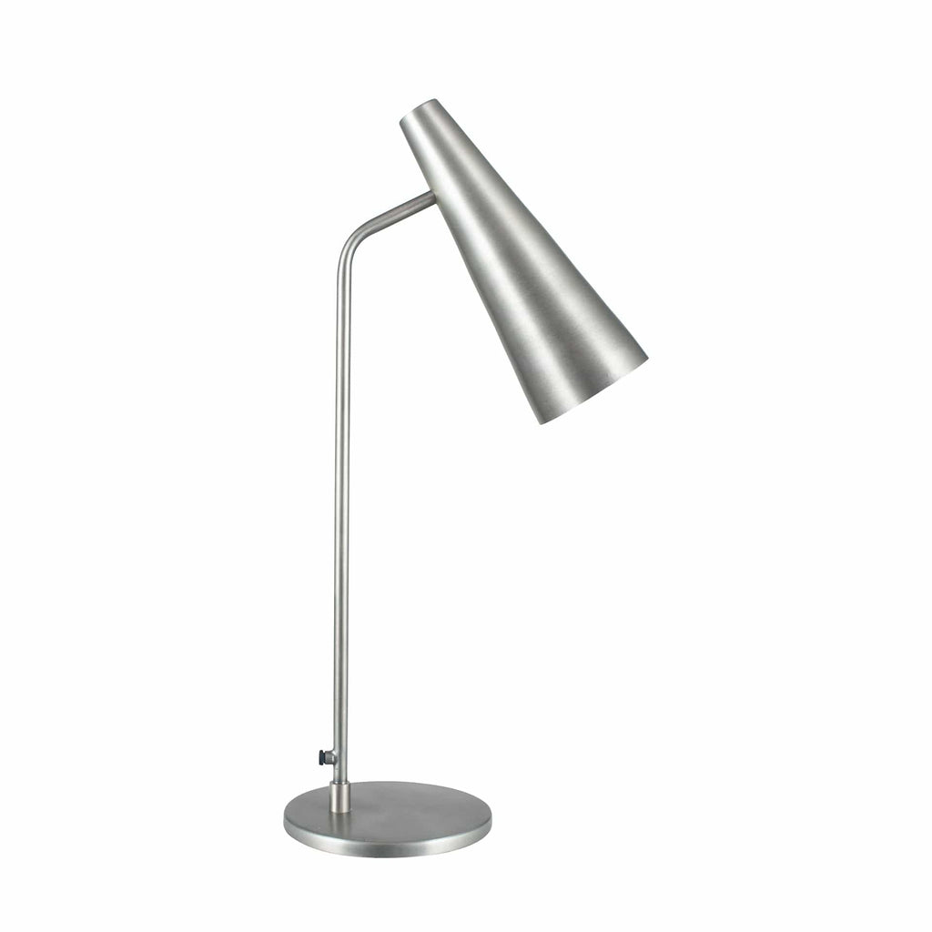 Marlen Cone-Shaped Task Table Lamp in Antique Silver