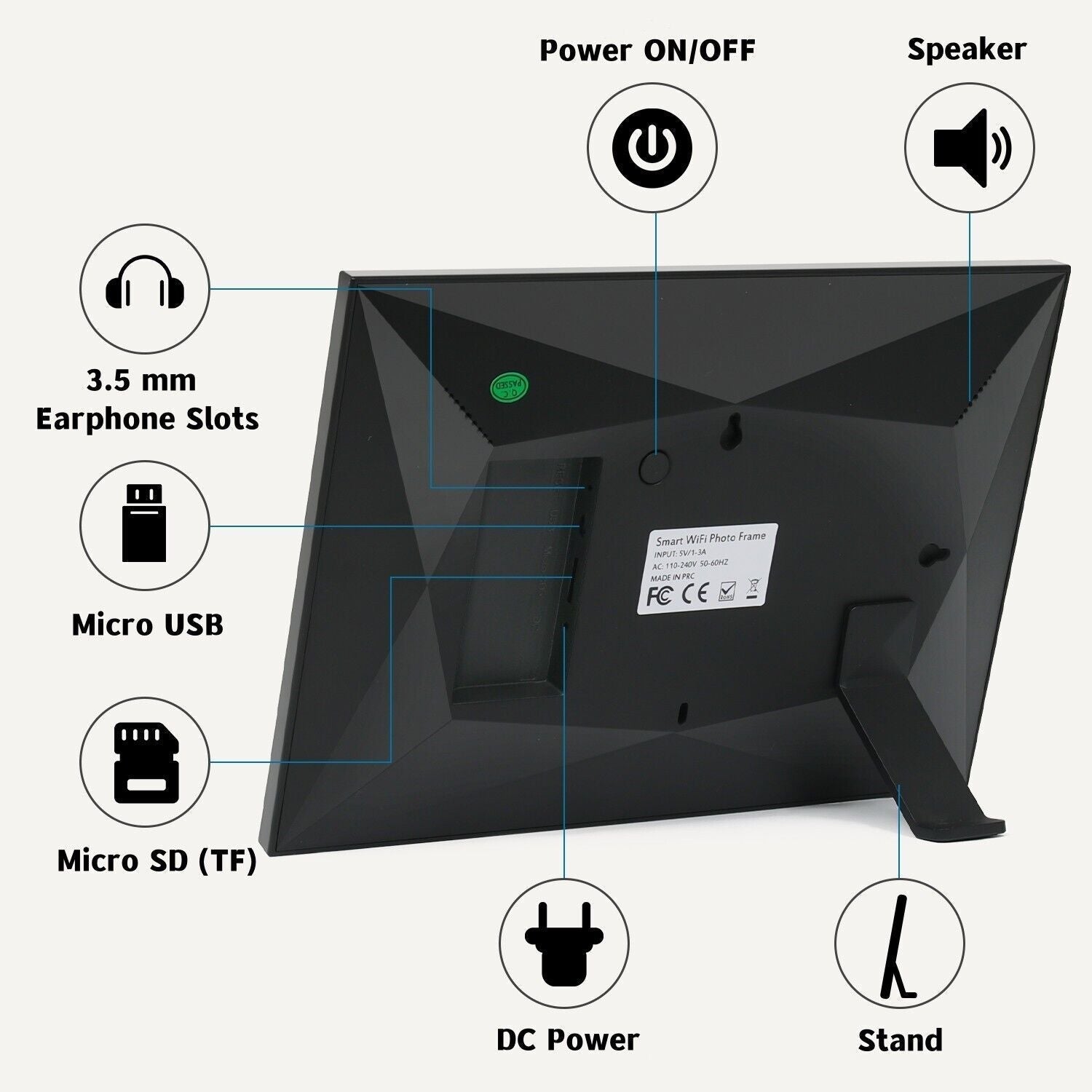 LuminaVista 10,1-tommers WiFi-fotoframe med 1080P-berøring