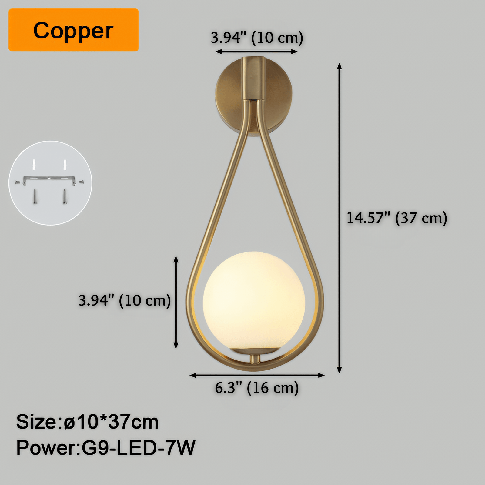 Aurora Drop | Lampada da parete