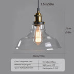 Aster Glass Pendant Light Retro Hanging Fixture for Homes