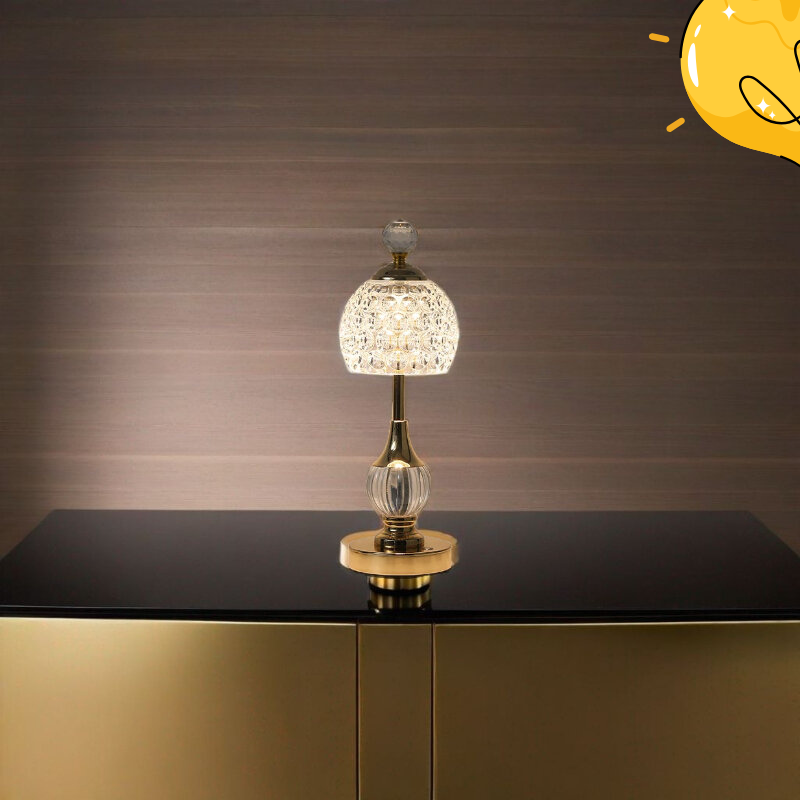 Table Lamp in Gold Glass